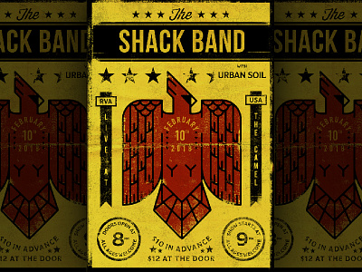 The Shack Band Poster badge cardinal retro star texture vintage