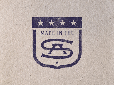 Made in the USA america badge monogram stars usa