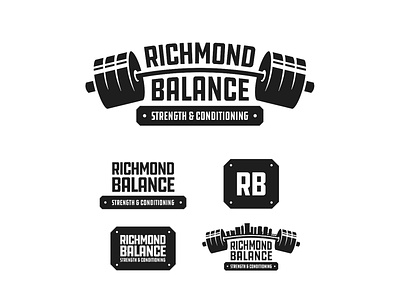 Richmond Balance Refresh badge barbell bold exercise fitness health logo richmond virginia weightlifting