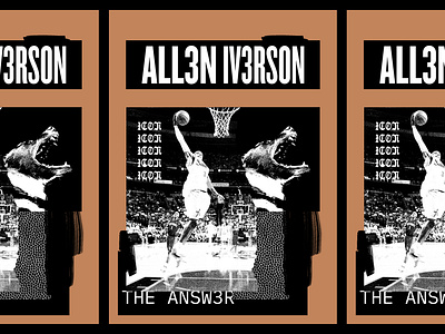The Answer allen iverson athlete athletics basketball collage dog fitness poster sports texture