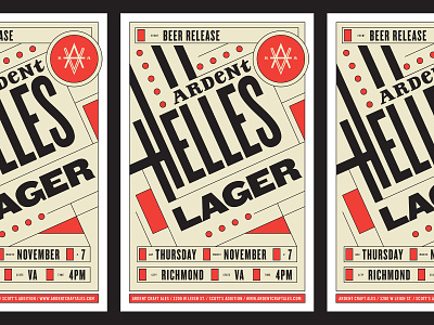 Ardent Helles Lager Poster bauhaus beer craftbeer geometric geometry poster