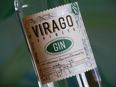 Virago Spirits Experimental Series craft emboss foil label liquor map stamp travel