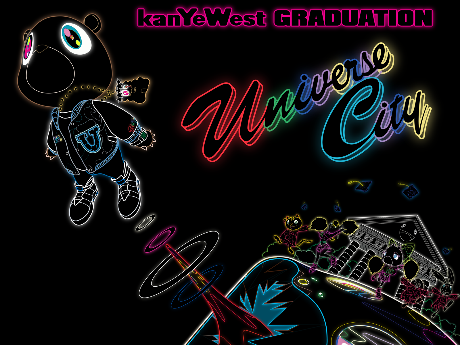 Neon Vector/Remastered Takashi Murakami Graduation Art by Josh
