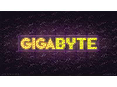 Gigabyte/Typography Art Vector Logo 2019 8-bit madness game over gigabyte illustration illustrator jaedger josh edger lemonmilk logo pixelmix typography vector