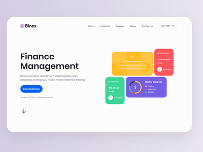 Finance Management | Landing shot branding clean colors conversion design finance graphic design icon landing page logo ui ux vector