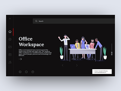 workspace Startup Landing Page app black branding design icon illustration typography ui userexperience ux vector web