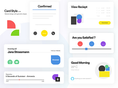 Card Style (Material design with geometic shapes)