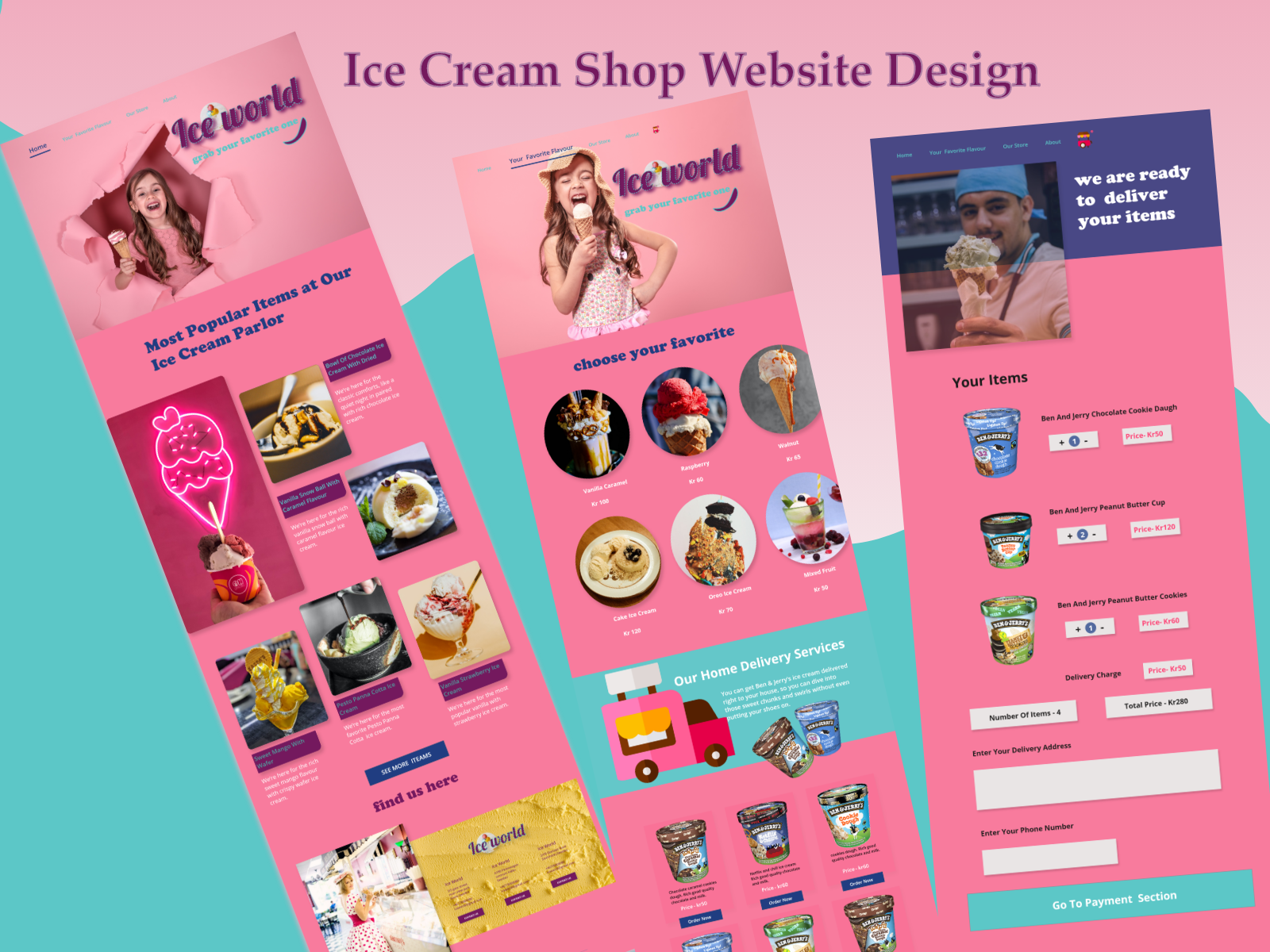 Ice cream shop website design by Khanum Sharmina on Dribbble