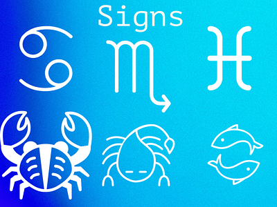 Water signs branding design logo typography zodiac