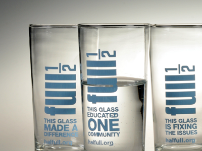 Halfull Senior Project design glass graphic design labels non profit packaging type water