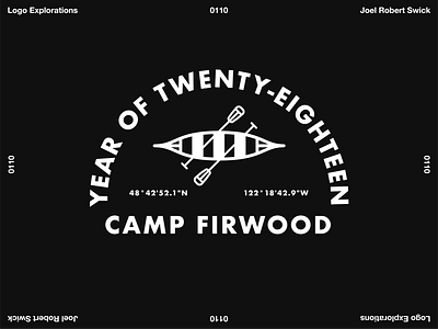 Camp Firwood Canoe Logo 2018 bellingham boat brand branding camping kayak paddle pnw ship shirt design summer camp swim swimming washington