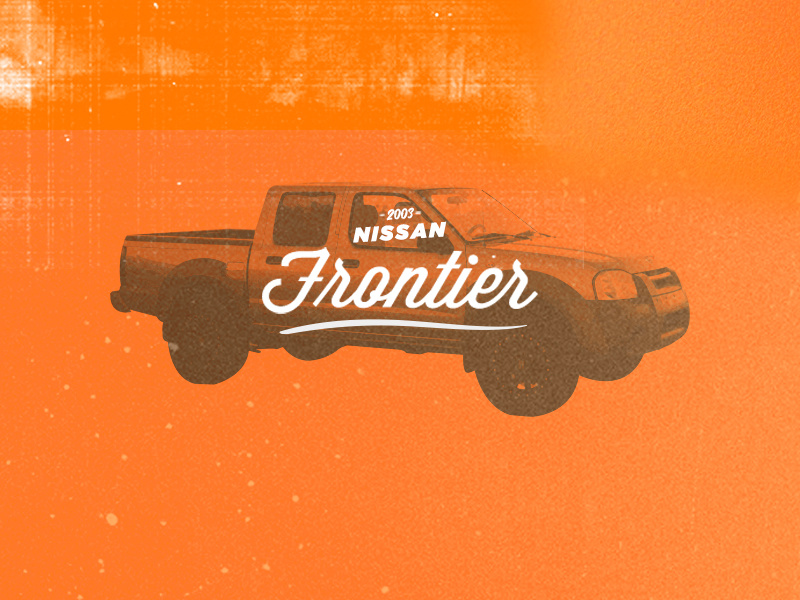 My Truck frontier truck frontier nissan type typography orange gradient map truck