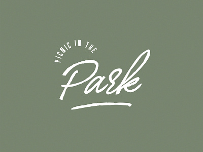 Picnic in the Park green logotype olive park picnic typography
