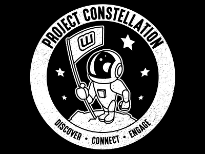 Project Constellation Tee / Badge astronaut badge flag illustration space tee wattpad