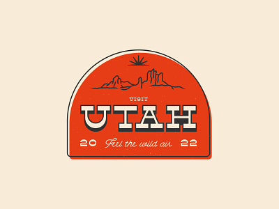 Utah Badge 01 arches badge desert digital illustration illustration logo logo badge national park nature nps outdoors summer ut utah vector west wild wild west zion