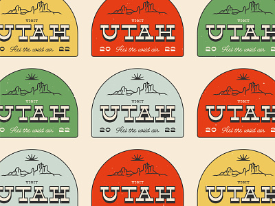 Utah Badge 02 badge branding classic digital illustration illustration logo logo badge national park nps outside park retro state utah vector vintage