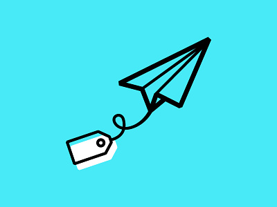 Up and Up fly icon iconography paper airplane price tag sales up and up