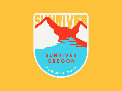 Badge 01 explore illustration logo badge mountains oregon outdoors patch river summer sunriver trip type