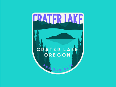 Badge 03 adventure badge crater lake illustration logo logo badge mountain national park oregon outdoors summer type