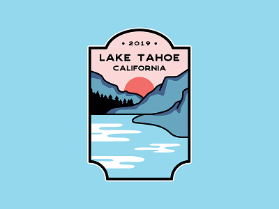 Tahoe Badge badge california digital illustration illustration lake lake tahoe logo logo badge mountains nature outdoor badge outdoors outside summer sunset tahoe trees water