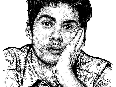 Ink Portrait – Dylan O'Brien crosshatching design graphic design illustration ink ink drawing portrait portraits traditional art