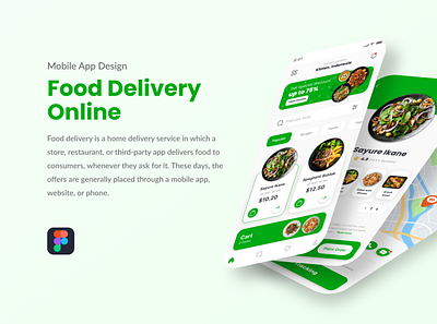 Food Delivery Online - Mobile APP Design - Figma app design food app food delivery app illustration landing page mobile app shahnajparvin77 ui ui design uiux