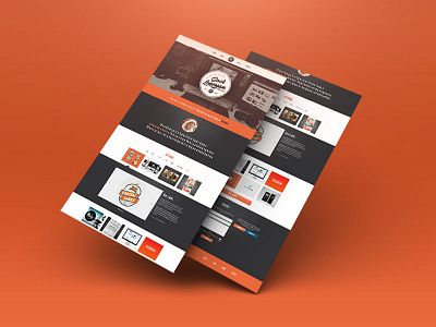 New Portfolio buttons clean dark menu minimal nav navigation orange portfolio responsive web website