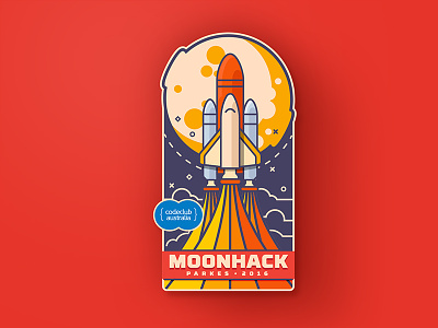 Moonhack 2016 badge codeclub logo mission moon moonhack patch rocket space