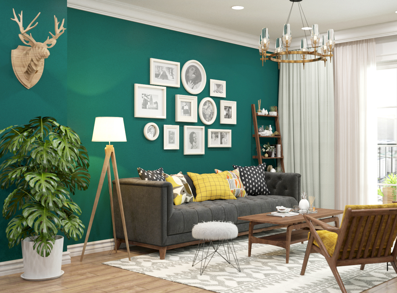 Mid-Century Modern Living Room By Ashley Vy Nguyen On Dribbble