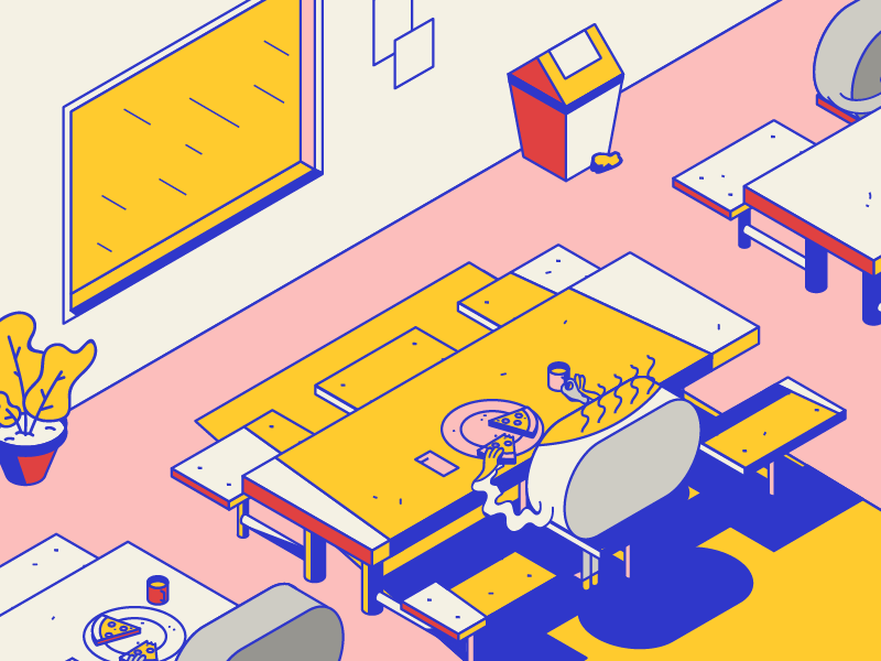 The pizza is 5 days old by Vero Gómez on Dribbble