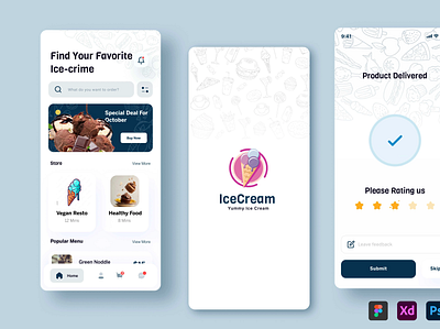 Mobile IceCream Store ecommerce app game app grocery app ice cream store app mobile ui online shope online store ui