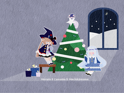 Mochikomame Christmas Card christmas illustration vtuber