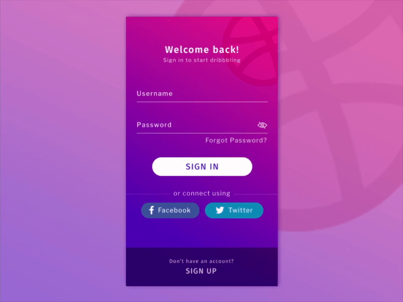 Daily UI Challenge #001 | Sign Up 001 animation dailyui dribbble flinto form signin ui signup ux