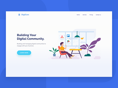 Building Your Digital Community community digital header illustration landing page ui web website