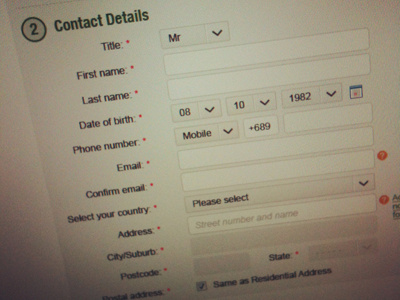 Contact Form contact form form fields