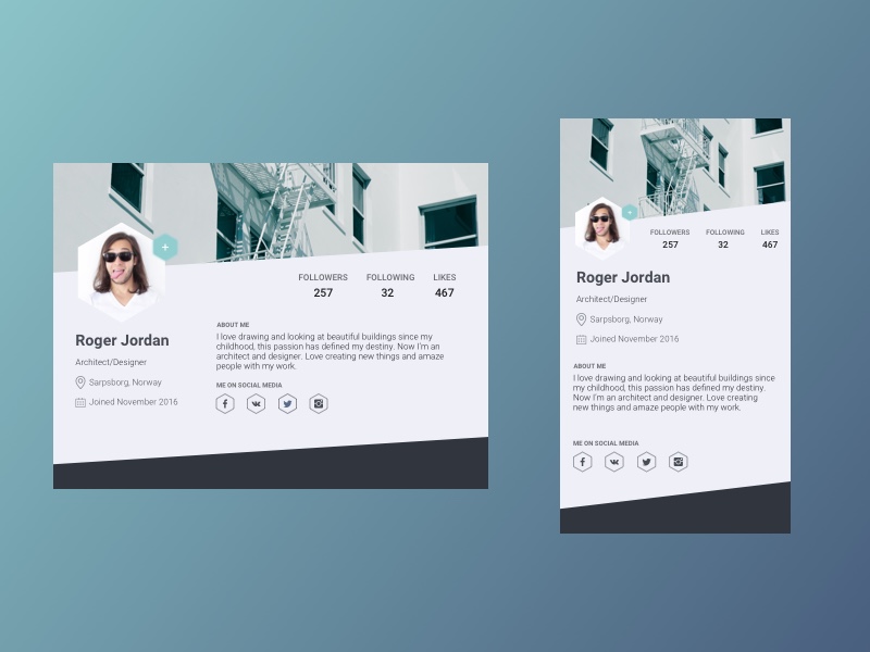 User profile by Sergey on Dribbble