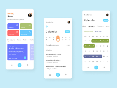 Student Calendar - Mobile app by Aleksa on Dribbble