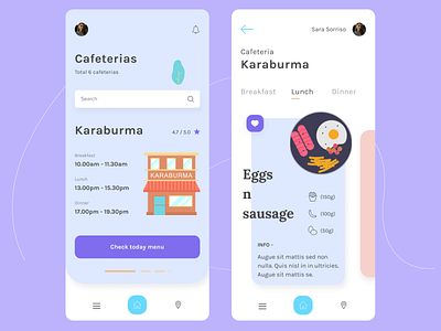 Student Cafeteria - Mobile App app colors design icon illustration mobile typography ui vector