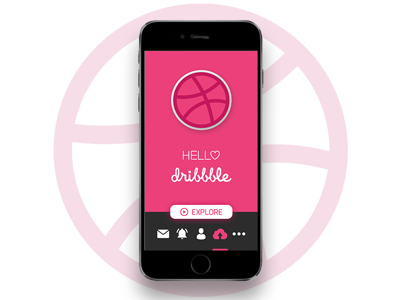 Hello Dribbble ux ui iphone iphone6 appdesign dribbble app animation welcome firstshot dribbble hello