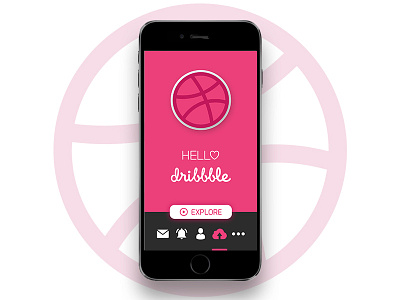 Hello Dribbble animation appdesign dribbble dribbble app firstshot hello iphone iphone6 ui ux welcome