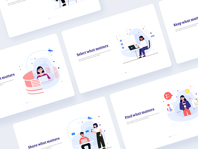 Linkboard - Product Illustration - All screens branding design dailyui flat design ftue illustration linkboard mobile app design onboarding ui product design product illustration ui ux web design