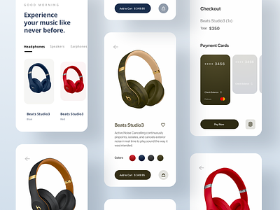 Music Systems Store | E Commerce App v2 branding design ecommerce app gadgets headphones mobile app design music product design shopping app speakers store app ui ux