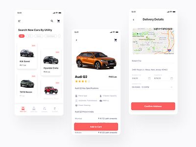 Car shopping App car buy car dealership app dms mobile app design online buying online shopping product design ui ux zero contact sales