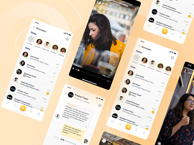 Ami - Social Networking App - Chat & Status UI chat dailyui messages mobile app design product design social networking app status stories ui ux