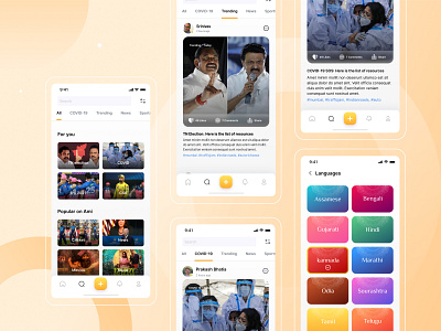 Ami - Social Networking App - Search - Language selector UI dailyui language selector mobile app design news product design search social networking app trending ui ux