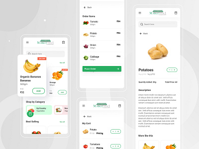 Marketstall - Grocery App UI checkout page daily food app e commerce app food app grocery app market app mobile app design order details order summary product design product page supermarket app ui