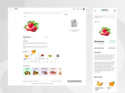 Marketstall - Grocery App product page - Web & Responsive ecommerce app grocery app mobile app design product design product page supermarket app ui
