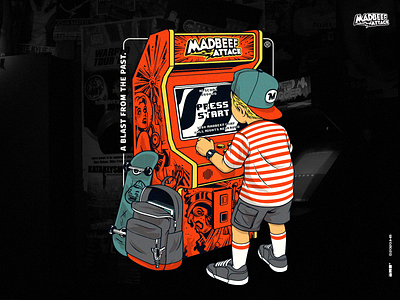 Madbeef Arcadia arcade arcadia clothing games gaming illustration madbeef streetwear tshirt vector