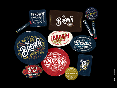 Mr.Brown Hair Pomade branding clay kualalumpur lettering logo malaysia pomade product sticker typo typography vector