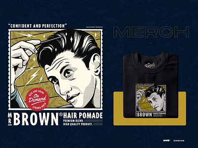 Mr.Brown T-Shirt Design branding clothing hair haircare hairpomade illustration merch mrbrown tshirt vector